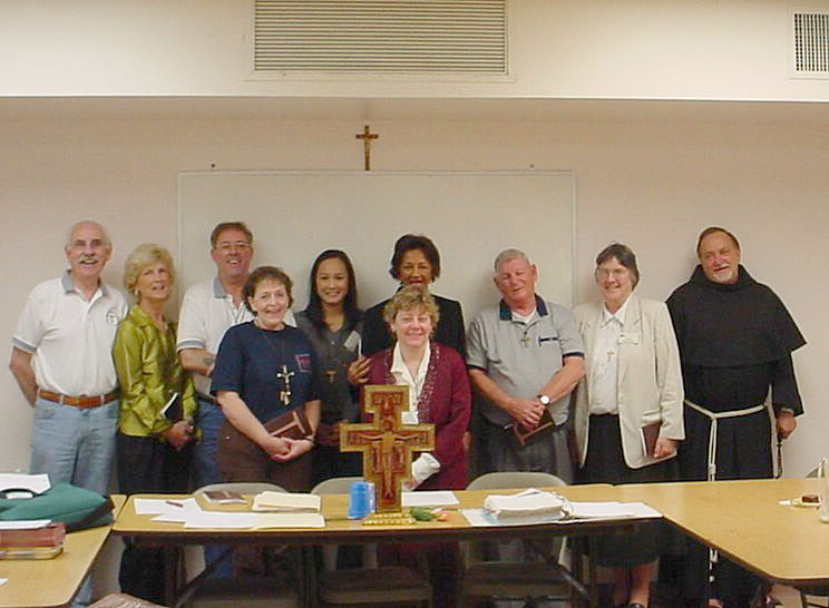 Left to Right: Regional Minister Rock DeSpain, Minister Donna Corti, Treasurer David Hatcher, Jr., Councilor Germains Thompson, Vice Minister Sherry Elliott, front Cathy Rumble, back Formation Director Yvonne Bacchus, Councilor Jack Bigelow, Witness Sr. Clairs Kehl CSSF, Spiritual Assistant Fr. Steve Gross, OFM Conv.